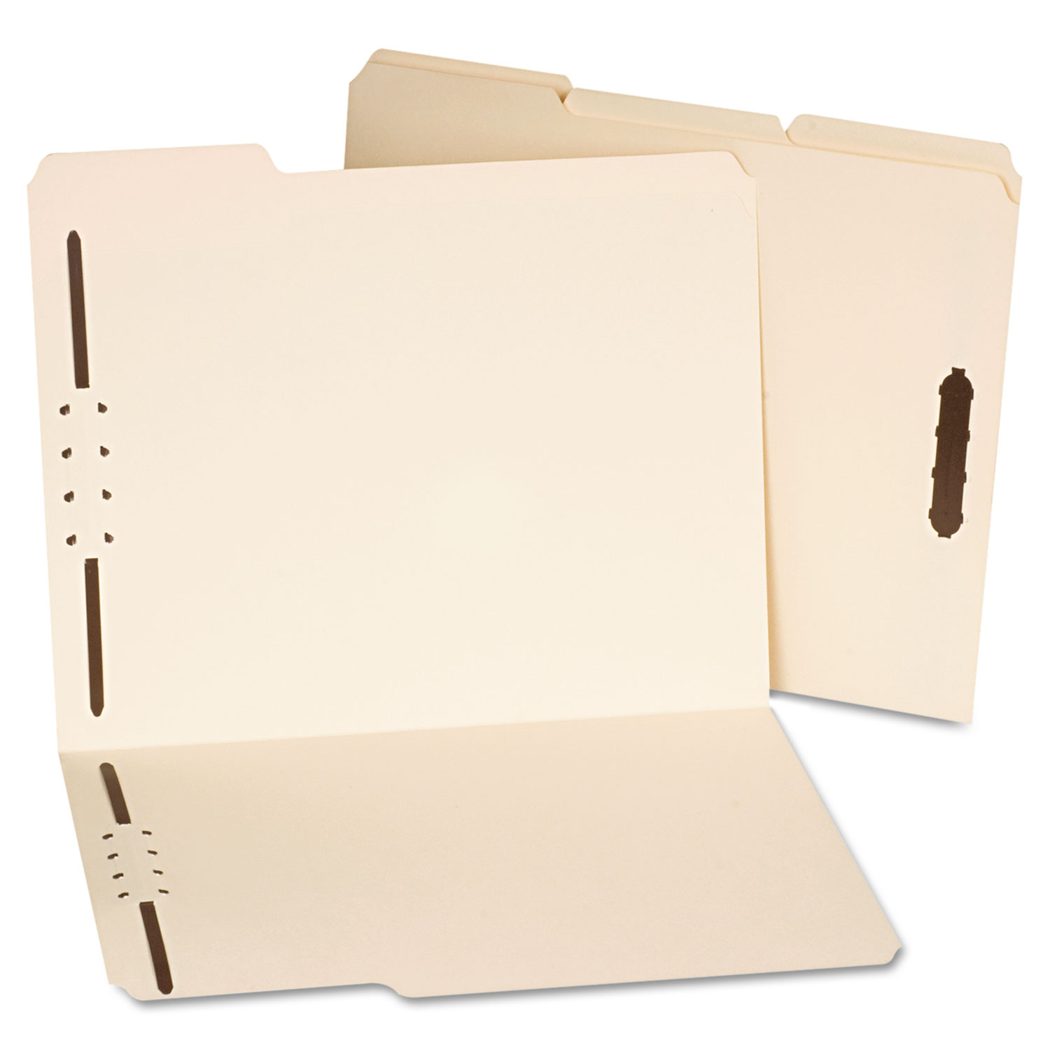 Deluxe Reinforced Top Tab Folders, 2 Fasteners, 1/3 Tab, Letter, Manila, 50/Box