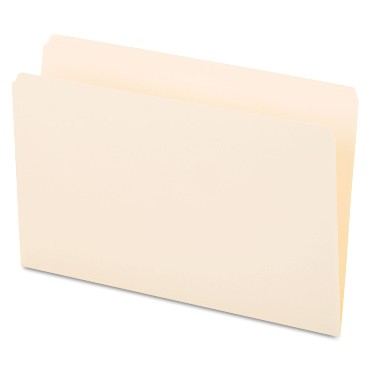 File Folders, Straight Cut, One-Ply Top Tab, Legal, Manila, 100/Box