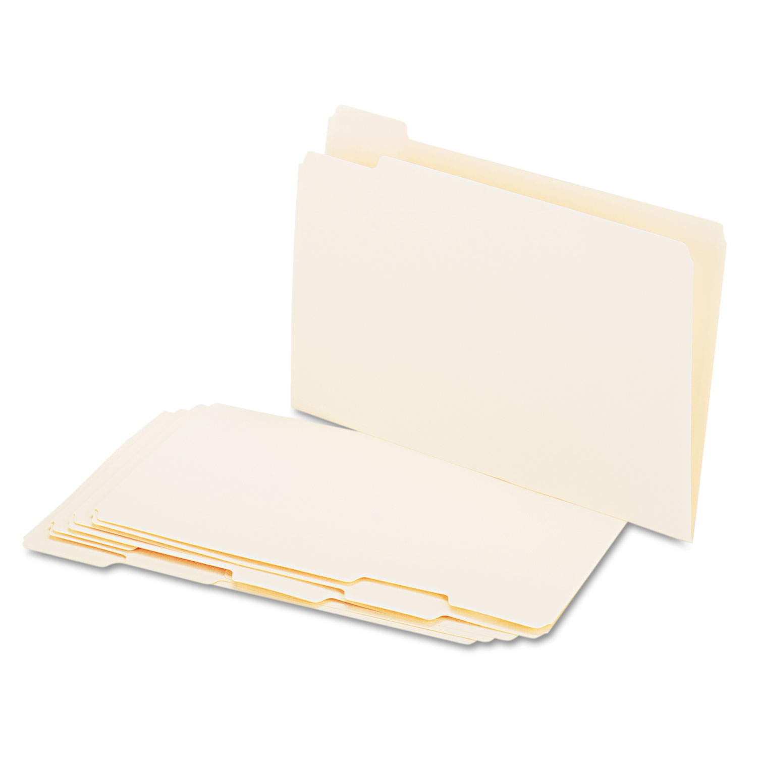 File Folders, 1/5 Cut Assorted, One-Ply Top Tab, Legal, Manila, 100/Box