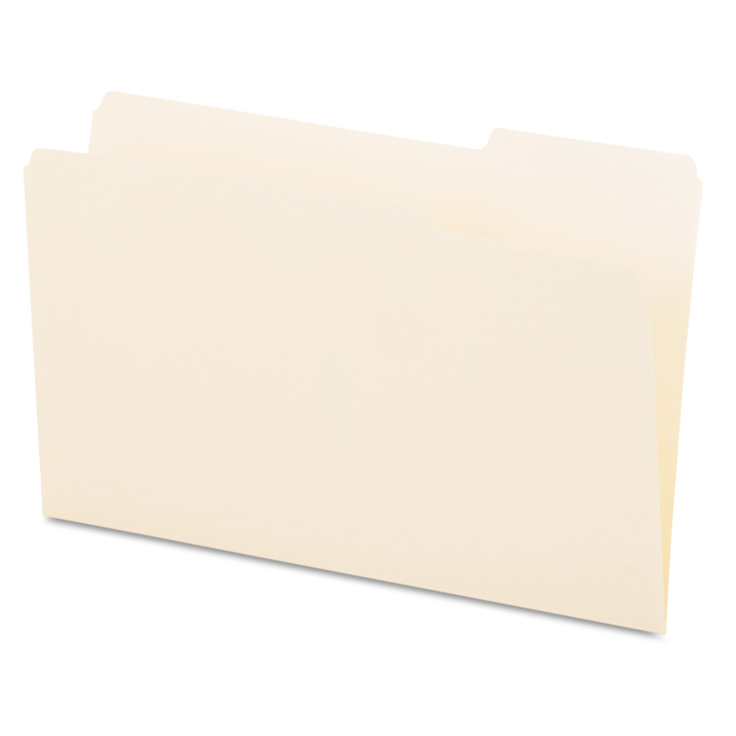 File Folders, 1/3 Cut, One-Ply Top Tab, Third Position, Legal, Manila, 100/Box