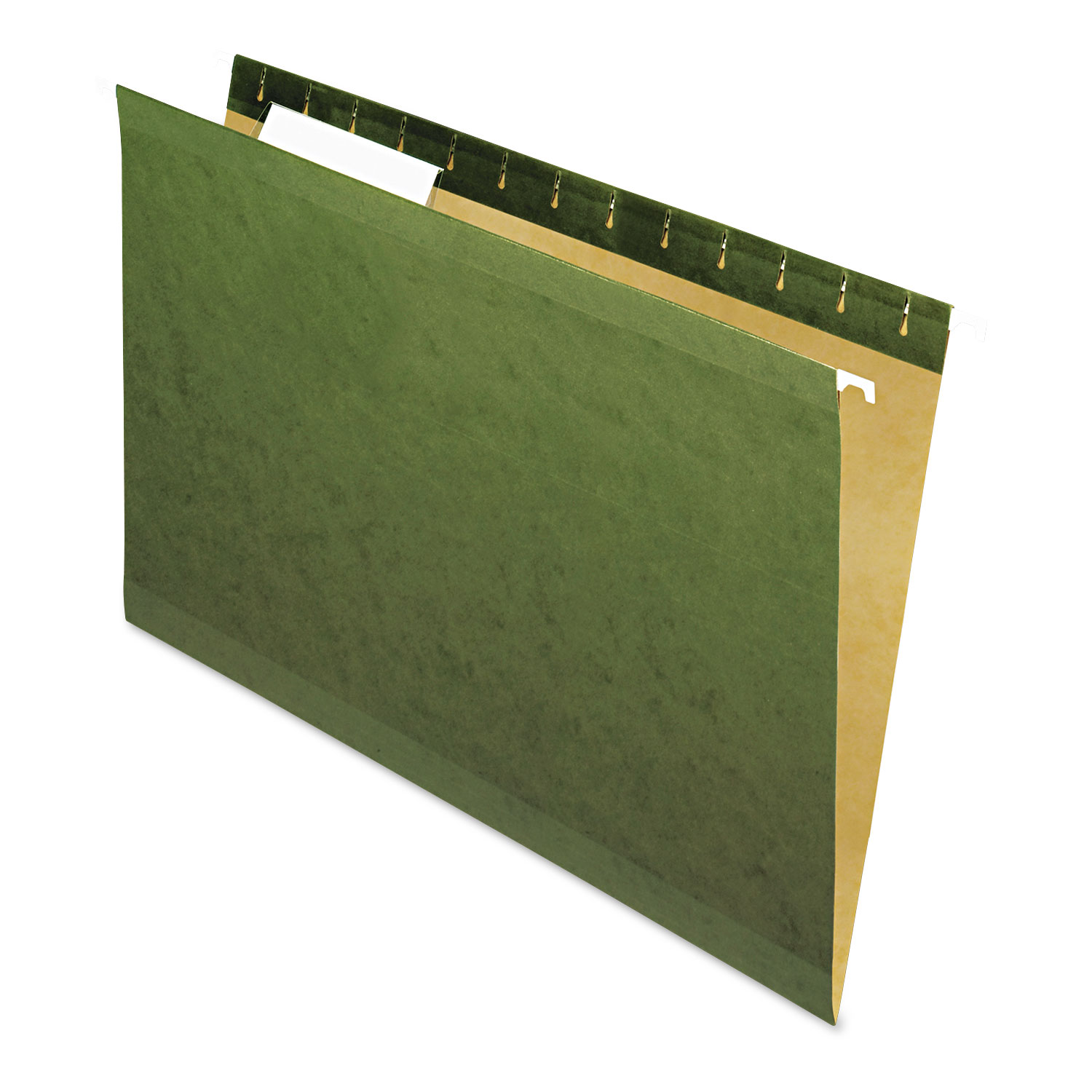 Reinforced Recycled Hanging Folder, 1/3 Cut, Legal, Standard Green, 25/Box