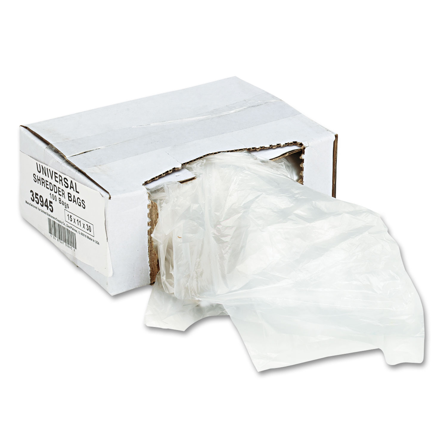  Universal UNV35945 High-Density Shredder Bags, 16 gal Capacity, 100/Box (UNV35945) 