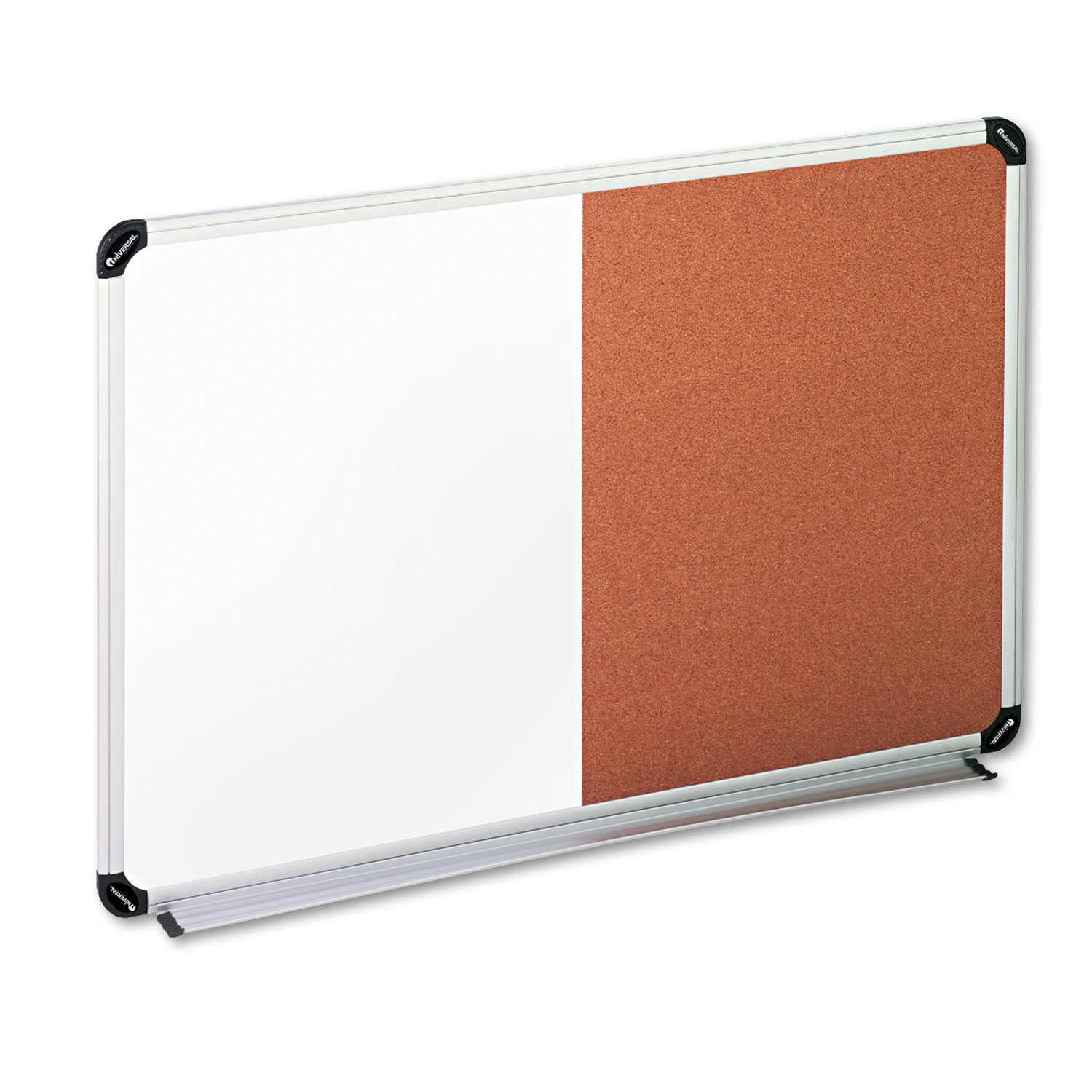  Universal UNV43743 Cork/Dry Erase Board, Melamine, 36 x 24, Black/Gray, Aluminum/Plastic Frame (UNV43743) 
