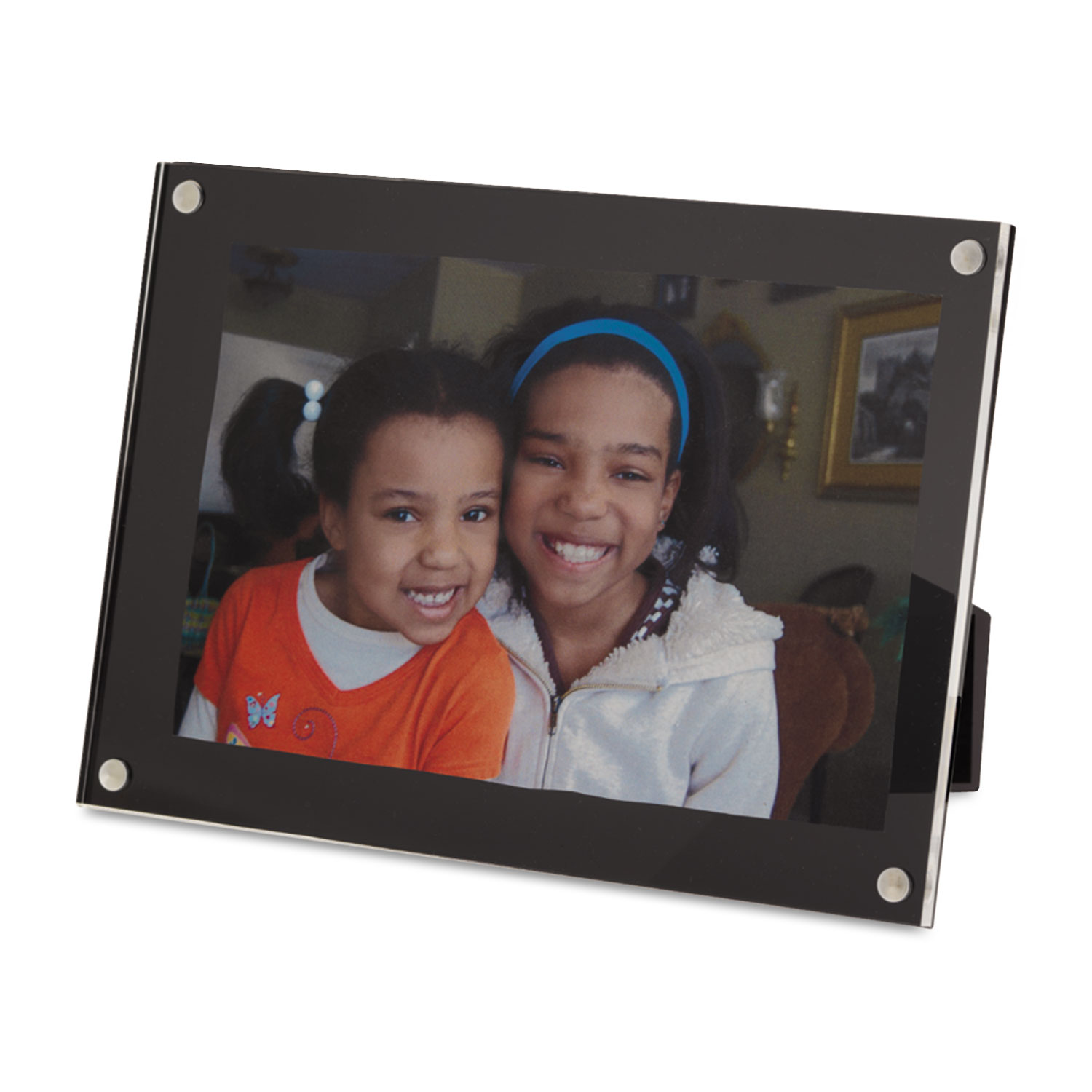 Acrylic Easel Back Magnetic Frame for 4 x 6 Insert, Black