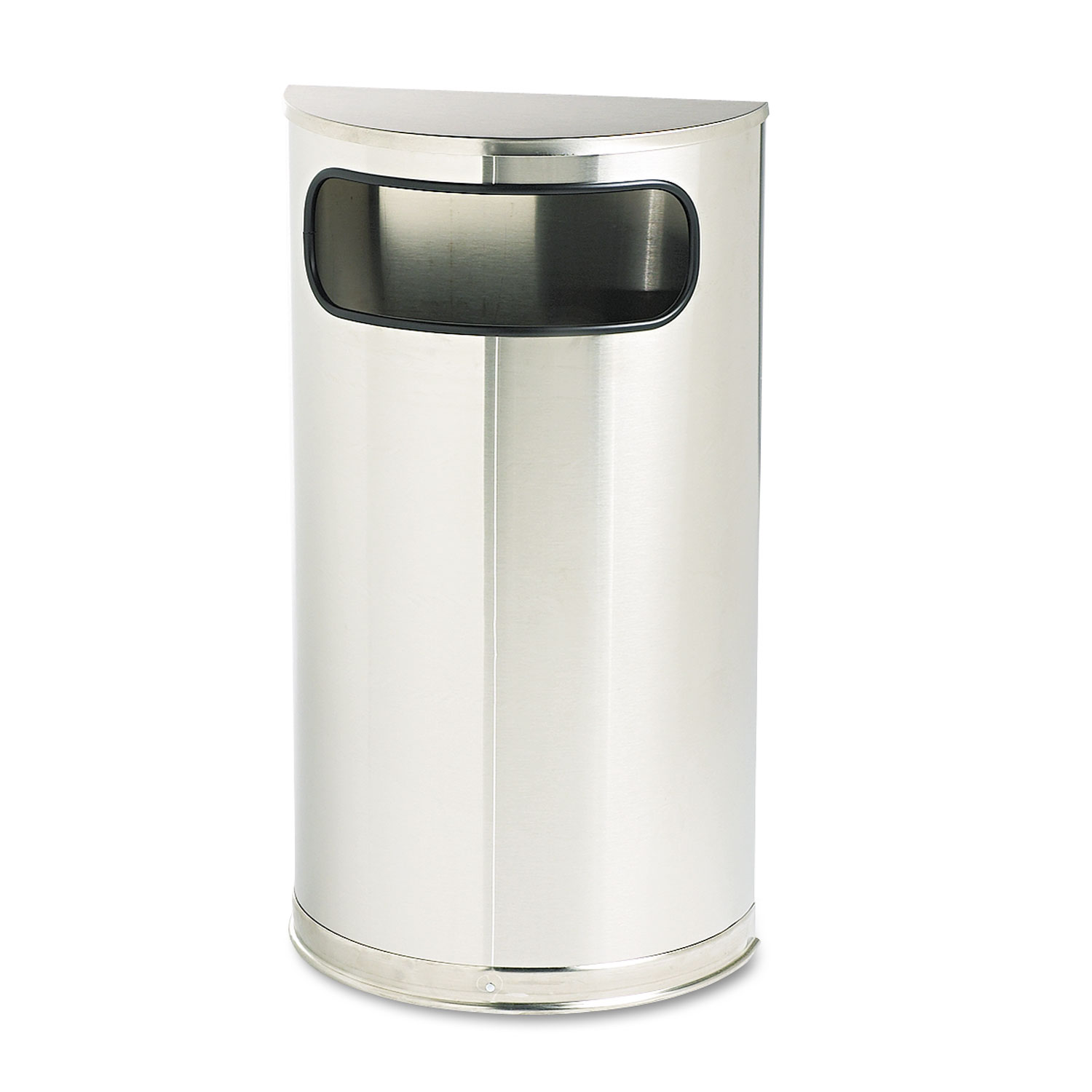  Rubbermaid Commercial FGSO8SSSPL European and Metallic Series Receptacle, Half-Round, 9 gal, Satin Stainless (RCPSO8SSSPL) 