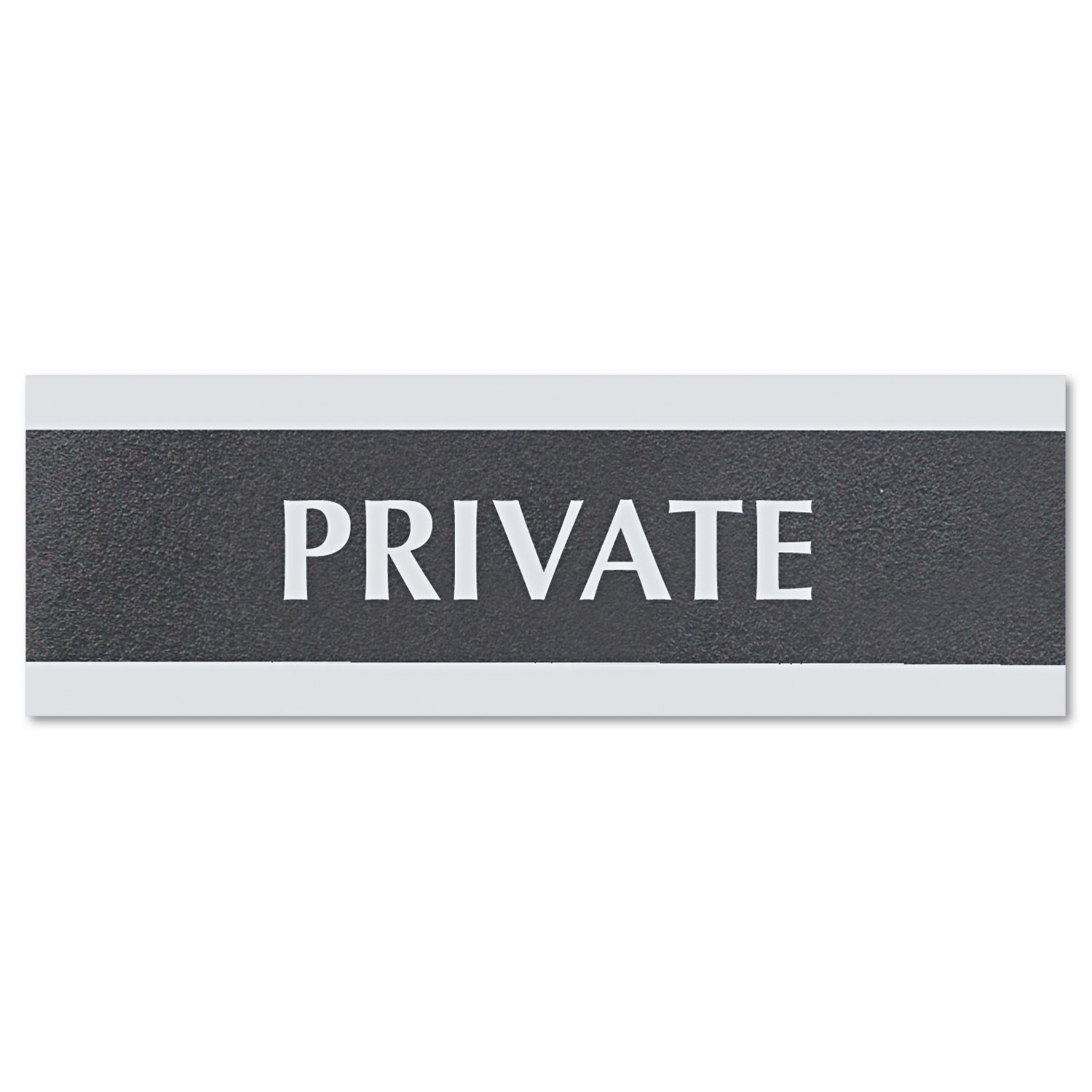  Headline Sign 4761 Century Series Office Sign, PRIVATE, 9 x 3, Black/Silver (USS4761) 