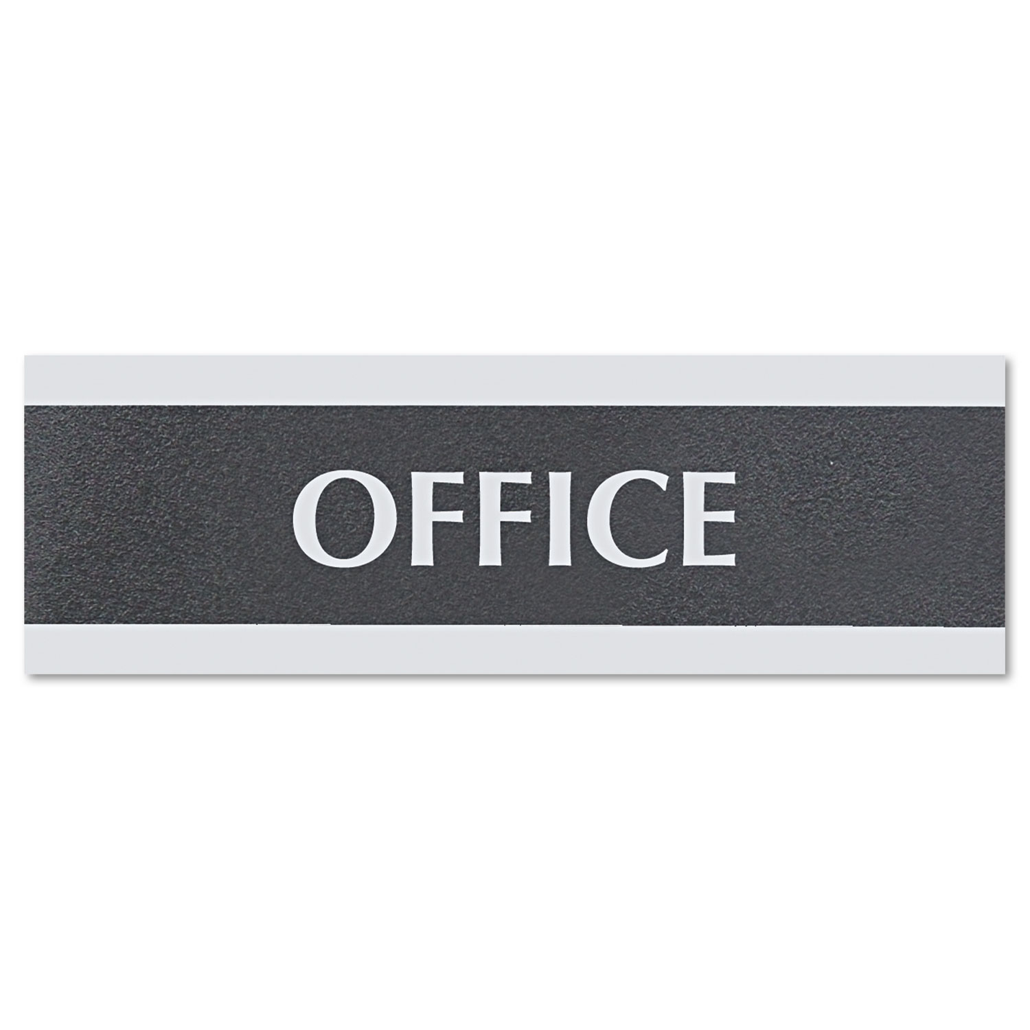  Headline Sign 4762 Century Series Office Sign, OFFICE, 9 x 3, Black/Silver (USS4762) 