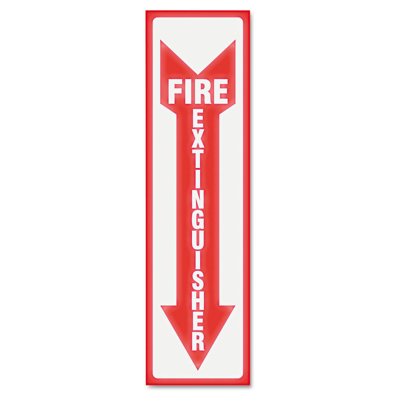 Glow In The Dark Sign, 4 x 13, Red Glow, Fire Extinguisher