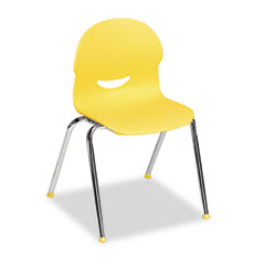 Virco® IQ Series Stack Chairs, 15-1/2" Seat Height, Squash/Chrome, 5/Carton