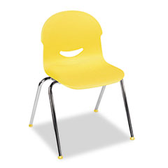Virco® IQ Series Stack Chairs, 17-1/2" Seat Height, Squash/Chrome, 4/Carton