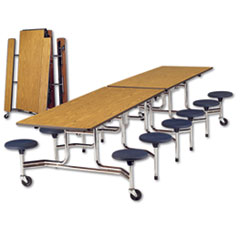 Virco® Folding Mobile Table With Attached Seating