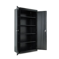 Alera® Assembled 72" High Heavy-Duty Welded Storage Cabinet, Four Adjustable Shelves, 36w x 18d, Black