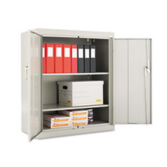Alera® Assembled 42" High Heavy-Duty Welded Storage Cabinet, Two Adjustable Shelves, 36w x 18d, Light Gray