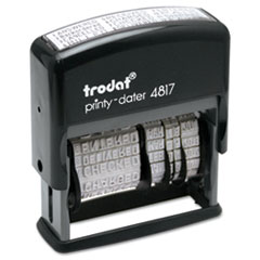 Trodat® Trodat Economy 12-Message Stamp, Dater, Self-Inking, 2 x 3/8, Black