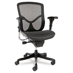 Alera® Alera EQ Series Ergonomic Multifunction Mid-Back Mesh Chair, Black Base
