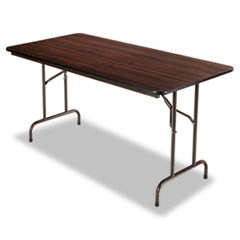 Wood Folding Table, Rectangular, 59.88w x 29.88d x 29.13h, Mahogany
