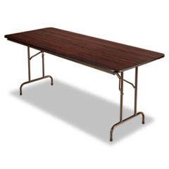 Alera® Wood Folding Table, Rectangular, 71.88w x 29.88d x 29.13h, Mahogany