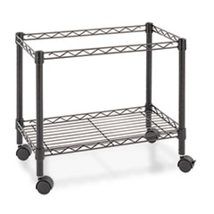 One-Tier File Cart for Side-to-Side Filing, Metal, 1 Shelf, 1 Bin, 24" x 14" x 21", Black ALEFW601424BL
