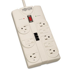 Tripp Lite Protect It! Computer Surge Protector, 8 Outlets, 8 ft Cord, 2160 J, Light Gray
