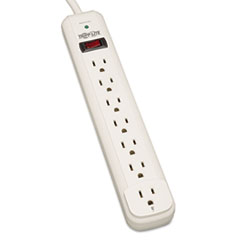 Tripp Lite Protect It! Surge Protector, 7 Outlets, 12 ft Cord, 1080 Joules, Light Gray