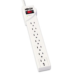 Tripp Lite Protect It! Surge Protector, 7 Outlets, 6 ft Cord, 1080 Joules, Light Gray