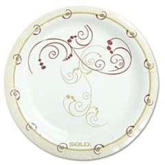 SOLO® Symphony Paper Dinnerware, Mediumweight Plate, 6" dia, Tan, 125/Pack
