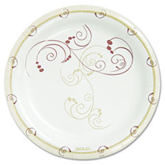 Dart® Symphony Paper Dinnerware, Mediumweight Plate, 8.5" dia, Tan, 125/Pack, 4 Packs/Carton