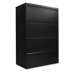 Alera® Four-Drawer Lateral File Cabinet, 36w x 19-1/4d x 53-1/4h, Black