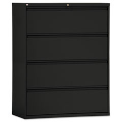 Alera® Four-Drawer Lateral File Cabinet, 42w x 19-1/4d x 53-1/4h, Black