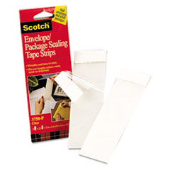 Scotch® Envelope/Package Sealing Tape Strips, 2" x 6", Clear, 50/Pack
