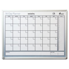 7520012239896, SKILCRAFT Dry Erase 30-Day Planner, 36 x 24, White Surface, Aluminum Frame