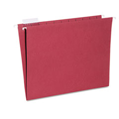7530013649500, SKILCRAFT Hanging File Folder, Letter Size, 1/5-Cut Tabs, Red, 25/Box