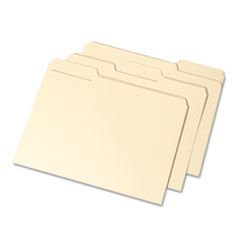 7530015833820, SKILCRAFT Manila Interior Height Folders, 1/3-Cut Tabs: Assorted, Letter Size, Manila, 100/Box