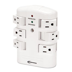 Innovera® Wall Mount Surge Protector, 6 Outlets, 2160 Joules, White