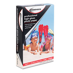 Innovera® High-Gloss Photo Paper, 10 mil, 4 x 6, High-Gloss White, 100/Pack