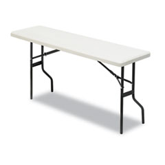 Iceberg IndestrucTable Classic Folding Table, Rectangular, 72" x 18" x 29", Platinum