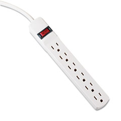 Innovera® Six-Outlet Power Strip, 6 ft Cord, 1.94 x 10.19 x 1.19, Ivory