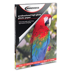 Innovera® High-Gloss Photo Paper, 10 mil, 8.5 x 11, High-Gloss White, 50/Pack