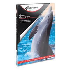 Innovera® Glossy Photo Paper, 7 mil, 8.5 x 11, Glossy White, 50/Pack
