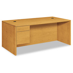HON® 10500 Series "L" Workstation Single Pedestal Desk with 3/4 Height Pedestal, 72" x 36" x 29.5", Harvest