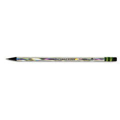 Ticonderoga® Noir Holographic Woodcase Pencil, HB (#2), Black Lead, Holographic Silver Barrel, 12/Pack