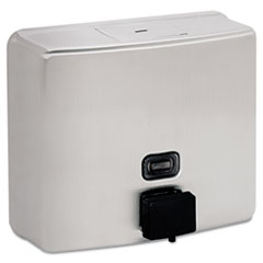 Bobrick ConturaSeries Surface-Mounted Liquid Soap Dispenser, 40 oz, 7 x 3.31 x 6.13, Stainless Steel Satin