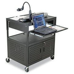 BALT® Height-Adjustable FDB AV Cart, Steel, 32-1/4w x 24-1/4d x 31 to 39h, Black