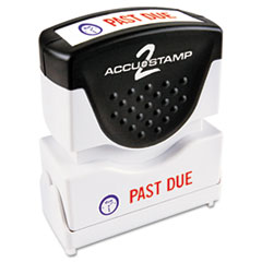 ACCUSTAMP2® Pre-Inked Shutter Stamp, Red/Blue, PAST DUE, 1 5/8 x 1/2