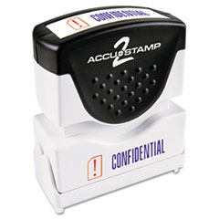 ACCUSTAMP2® Pre-Inked Shutter Stamp, Red/Blue, CONFIDENTIAL, 1 5/8 x 1/2