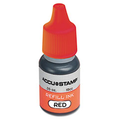 COSCO ACCU-STAMP Gel Ink Refill, Red, 0.35 oz Bottle