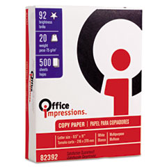 Office Impressions® Bulk White Copy Paper, 92 Bright, 20lb, 8.5 x 11, White, 500 Sheets/Ream, 10 Reams/Carton