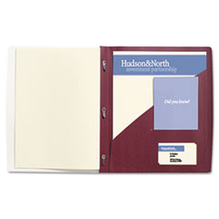 GBC® IMPACT Frosted Front Report Cover with Tall Pocket, 11 x 8-1/2, Burgundy, 5/Pack