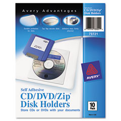 Avery® Self-Adhesive Media Pockets, 10/Pack