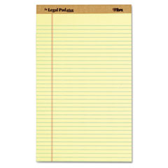 TOPS™ "The Legal Pad" Ruled Perforated Pads, Legal/Wide, 8 1/2 x 14, Canary, Dozen
